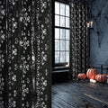 NICETOWN Black Sheer Halloween Curtains with Silver Spider Foil Print, Grommet Flowing Voile Sheer Window Treatment for Gothic Bedroom, W54 x L84, 2 Panels