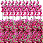60 Pcs Artificial Faux Bougainvillea Fake Flower Silk Bougainvillea Branches UV Resistant Outdoor Indoor Decoration for Wedding Home Centerpieces Outside Decor (Rose Red)