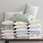 Laura Ashley - Flannel Sheets Full Size, Anti-Pilling & Wrinkle Resistant Cotton, Touchably Soft for All-Season Comfort - Bed Sheets with Matching Pillowcases & Fitted Sheet (Audrey Blue)