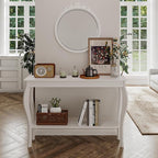 ChooChoo 47 Inch Narrow Console Table, Chic Accent Sofa Table, Entryway Table, White