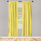 Ambesonne Yellow Window Curtains, Moroccan Trellis Pattern in Yellow Tones Vintage Eastern Pattern, Lightweight Decor 2-Panel Set with Rod Pocket, Pair of - 28" x 63", Mustard Yellow