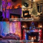 Dazzle Bright Smart Christmas String Lights, 164FT 500 LED RGB Color Changing String Lights with Remote & App Controlled, Halloween Decorations for Indoor Outdoor Holiday Xmas Tree Party Decor
