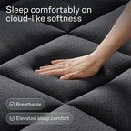 Ultra Soft Queen Size Mattress Topper - Viscose Made from Bamboo Pillow Top Mattress Pad for Back Pain Relief - Naturally Cooling for Hot Sleepers, Black