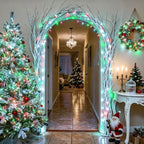 JMEXSUSS 2 Pack Red White and Green Christmas Lights Battery Operated, Each 33ft 100 LED Battery String Lights with Remote, Christmas String Lights for Tree Bedroom Porch Garland Yard Xms Decor