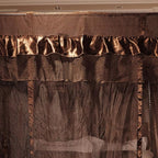 Mengersi 4 Corners Post Canopy Bed Curtains for Adults Bed Netting Bedroom Decoration (Queen, Coffee)