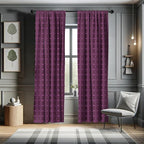 Ambesonne Lattice Window Curtains, Abstract Symmetric Pattern with Geometric Elements in Pink Color Shade, Lightweight Decor 2-Panel Set with Rod Pocket, Pair of - 28" x 95", Brown Magenta