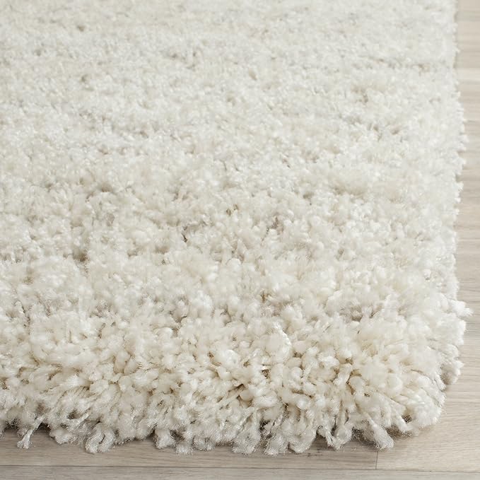 SAFAVIEH Arizona Shag Collection Area Rug - 11' Square, Ivory & Beige, Moroccan Design, Non-Shedding & Easy Care, 1.6-inch Thick Ideal for High Traffic Areas in Living Room, Bedroom (ASG741A)