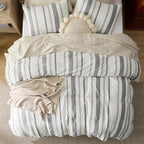 Bedsure Waffle Weave Duvet Cover King - 100% Cotton Boho Duvet Cover with 2 Pillowcases - Cream White Textured Comforter Cover with Zipper Closure (King, 104"x90")