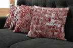 Ambesonne Vintage Throw Pillow Cushion Case Pack of 4, Abstract Grunge Effect Brushstrokes and Waving Striping Stains Paisley Drops, Modern Accent Double-Sided Digital Printing, 24", Maroon Rust White