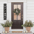 Perfnique Modern Farmhouse Lantern Decor, 19.7'' 22'' Set of 2 Black Metal Lanterns, 2 LED 6hr Timer Flickering Flameless Candles, Lanterns Decorative for Porch, Patio, Fireplace Mantle, Christmas