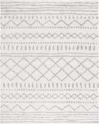 SAFAVIEH Arizona Shag Collection Area Rug - 10' x 14', Ivory & Grey, Moroccan Design, Non-Shedding & Easy Care, 1.6-inch Thick Ideal for High Traffic Areas in Living Room, Bedroom (ASG741F)