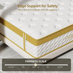 Cooling Gel Memory Foam Hybrid Mattress, 14 Inch Full Size Mattress in A Box with Pocket Springs for Back Pain & Pressure Relief, Medium Firm Feeling with CertiPUR-US Certified Foam