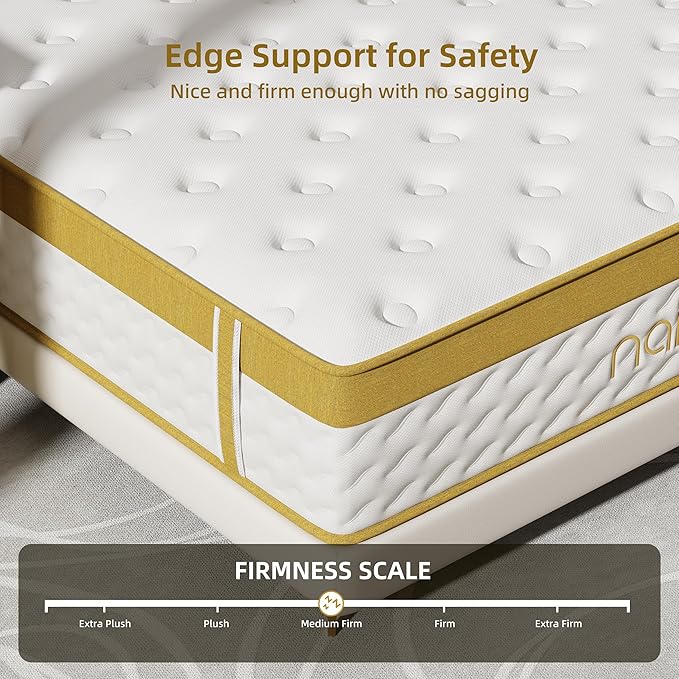 Cooling Gel Memory Foam Hybrid Mattress, 14 Inch Full Size Mattress in A Box with Pocket Springs for Back Pain & Pressure Relief, Medium Firm Feeling with CertiPUR-US Certified Foam