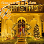 Ollny 120LED 40FT String Lights, Waterproof Connectable Christmas Lights with Timer 8 Modes, Warm White Plug in Fairy Light for Indoor Outdoor Bedroom Xmas Tree Holiday Party Decorations