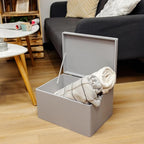 Large Grey Wooden Box Storage with Hinged Lid | 15.8 x 11.8 x 9.44 inches (+-0.5) | with Handles | Gift Box Storage Document | Product NOT Intended for 15 Years OR Below