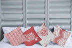 Ambesonne Geometric Throw Pillow Cushion Case Pack of 4, Home Phrase Minimal Zigzag Squama Dahlia Flower Petals Chevron Tribal, Modern Accent Double-Sided Digital Printing, 20", Dark Coral and White