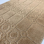 Custom Size Modern Abstract Floor Carpet Runner Rug for Hallways, Slip Resistant Latex Rubber Backed, 31 inch Wide X Customized Length, Art Gold Tan, 31 inch X 12 feet