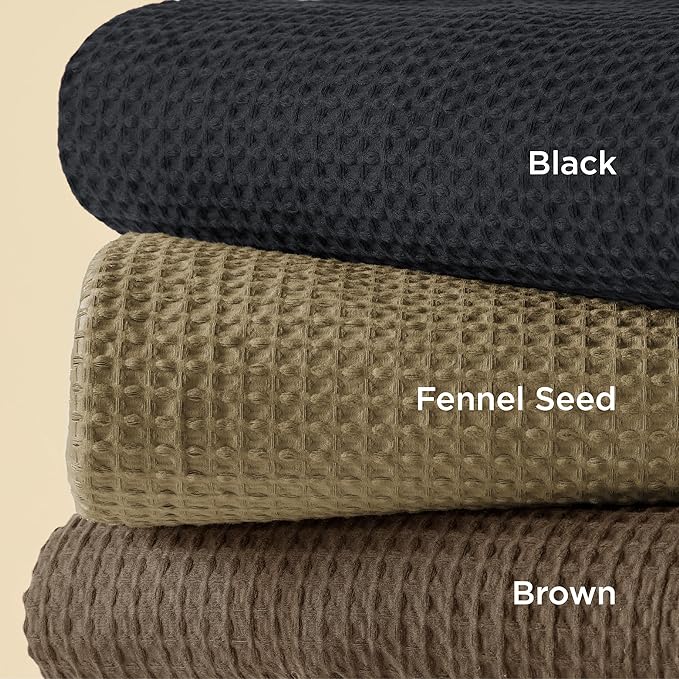 Bedsure Cotton Duvet Cover King - 100% Cotton Waffle Weave Fennel Seed Duvet Cover King Size, GentleSoft™ and Breathable Bedding Set for All Season, 3 Pieces, 104"x90"