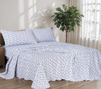 RUVANTI Flannel Sheets Full Size - 100% Cotton Double Brushed Bed Sheets Set, Deep Pockets 16 Inches, All Seasons Breathable & Extra Soft Full Sheets, Warm & Cozy, 4 Piece, Snow Flake Grey