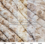 Bedsure GentleSoft Sherpa Fluffy Blanket King Size for Bed - Fleece Warm and Cozy for Women Gift, Plush & Fuzzy Faux Fur Christmas Blanket for Couch, Sofa Decor, Tie Dye Design, Beige, 108x90 Inches
