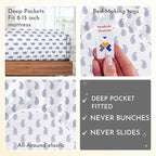 California Design Den Printed Twin XL Sheet Sets - 400 Thread Count Sateen, Natural 100% Cotton Sheets Set, Deep Pockets, Cooling and Durable Bedding Set - Paisley Blue