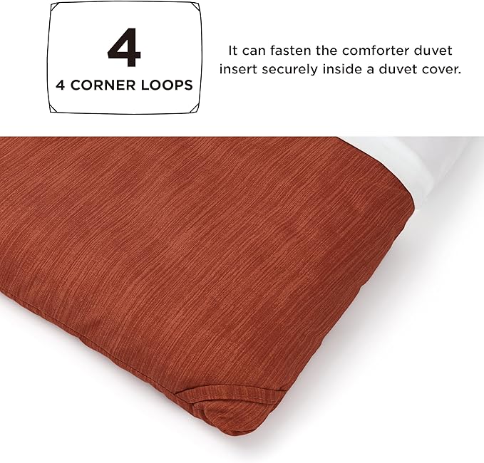 Bedsure Queen Comforter Set - Burnt Orange Soft Bedding for All Seasons, Cationic Dyed Bed Set, 3 Pieces, 1 Queen Size Comforter (90"x90") and 2 Pillow Shams (20"x26"+2")