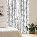 Ambesonne Black and White Curtains, Scribble Swirling Motifs Spiral Floral Stems Modern Abstract Scroll, Window Treatments 2 Panel Set for Living Room Bedroom, Pair of - 28" x 84", White Charcoal Grey