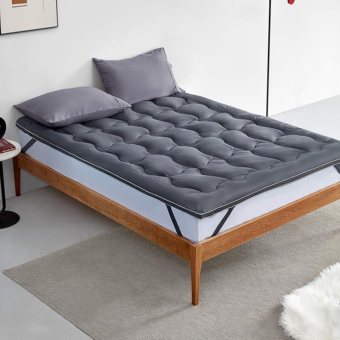 SLEEP ZONE Full Mattress Topper Cooling Mattress Pad Cover Fluffy Down Alternative Bed Topper 8-21 Inch Deep Pocket, Full