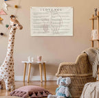 I love You Rectangular Canvas Banner-Boho Flag Wall Decor for Boy Girl Kids Friends,Nursery Baby Room Above Crib Bedroom Living Room Office-Kids Growth Stuff-Baby Shower Birthday Christmas Gift