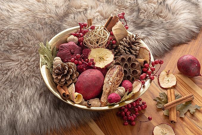 ANDALUCA Apple Cider Cinnamon Scented Potpourri | Made in California | Large 20 oz Bag + Fragrance Vial | Scents of Cinnamon, Apple, Orange Zest