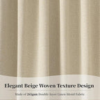 KangBang 72 Inch Wide Blackout Curtains 96 Inches Long, Faux Linen Sliding Door Curtains for Large Windows Modern Farmhouse Thermal Drapes for Living Room 2 Panels, Natural Beige