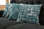 Ambesonne Vintage Throw Pillow Cushion Case Pack of 4, Abstract Grunge Effect Brushstrokes Waving Striping Stains Paisley Drops, Modern Accent Double-Sided Digital Printing, 24", Dark Sea Green Teal