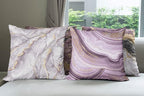 Ambesonne Marble Print Throw Pillow Cushion Case Pack of 4, Quartz Inspired Design of Stone Surface Look Print Modern Style Stained, Modern Accent Double-Sided Digital Printing, 20", Mauve Lilac Grey
