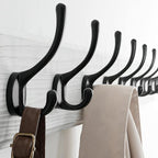 SKOLOO Farmhouse Style Large Wall Mounted Coat Rack-38.6'' Long, Pine Solid Wood Coat Hook Hanger - 10 Hooks for Hanging Clothes Robes Towels Coats