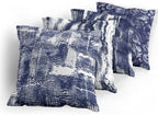 Ambesonne Vintage Throw Pillow Cushion Case Pack of 4, Abstract Grunge Effect Brushstrokes and Waving Striping Stains Paisley Drops, Modern Accent Double-Sided Digital Printing, 16", Violet Blue White