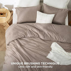 Bedsure Full Comforter Set - Khaki Soft Bedding for All Seasons, Cationic Dyed Bed Set, 3 Pieces, 1 Full Size Comforter (82"x86") and 2 Pillow Shams (20"x26"+2")