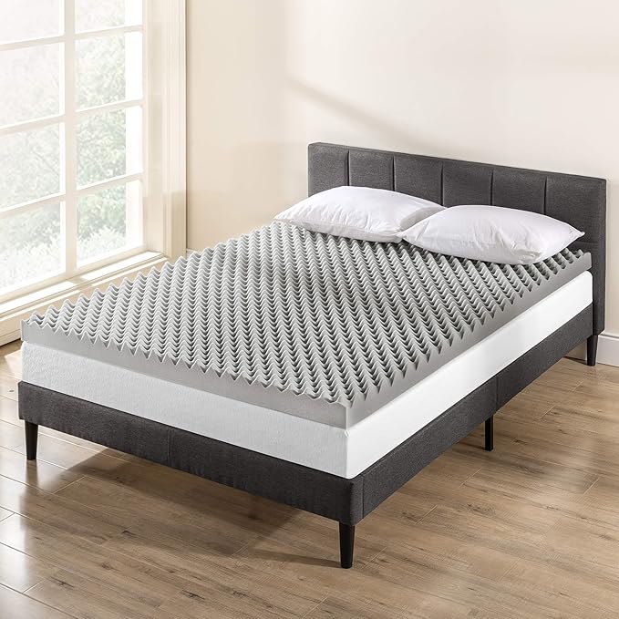 Best Price Mattress Mellow 4 Inch Egg Crate Memory Foam Mattress Topper with Infusion, Queen