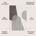 JONATHAN Y Geometric Organic Shapes Indoor Outdoor Area Rug 5X8 Cream/Black, Zia Modern for Backyard, Patio, Porch, Easy-Cleaning, High Traffic, Pet-Friendly, Non-Shedding (TSN306A-5)