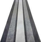 Custom Length Cut to Size Ancient Latin Hellenic Motif Carpet Runner Rug for Hallways, Non Slip Rubber Backed, 31 inch Wide X Customized Length, Greek Key Grey, 31 inch X 13 feet