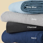 Bedsure Cotton Duvet Cover Queen - 100% Cotton Waffle Weave Grey Duvet Cover Queen Size, GentleSoft™ and Breathable Bedding Set for All Season, 3 Pieces, 90"x90"