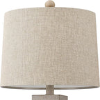 BOBOMOMO 27" Table Lamp with USB C+A Charging Ports Set of 2 Antique Nightstand Lamp for Bedroom Living Room Farmhouse Office Retro Rustic Resin Bedside Desk Lamps Washed White
