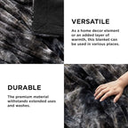 Bedsure GentleSoft Sherpa Fluffy Blanket Queen Size for Bed - Fleece Warm and Cozy for Women Gift, Plush & Fuzzy Faux Fur Christmas Blanket for Couch, Sofa Decor, Tie Dye Design, Black, 90x90 Inches