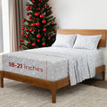 Mellanni Extra Deep King Sheets - 4 PC Iconic Collection Bedding - Hotel Luxury, Ultra Soft, Cooling Bed Sheets - Wrinkle, Fade, Stain Resistant (King, Paisley Gray)