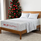 Mellanni Extra Deep King Sheets - 4 PC Iconic Collection Bedding - Hotel Luxury, Ultra Soft, Cooling Bed Sheets - Wrinkle, Fade, Stain Resistant (King, Paisley Gray)