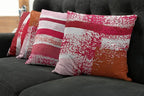 Ambesonne Grunge Throw Pillow Cushion Case Pack of 4, Abstract Design Simplistic Minimal Stripes Brushstrokes Contemporary, Modern Accent Double-Sided Digital Printing, 20", Rose Magenta and Dark Pink