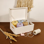 Large White Wooden Box Storage with Hinged Lid | 11.8x7.87x5.51in (+-0.5) | with Handles | Gift Box for Tool Dog Toy Shoes Clothes Kitchen Storage | Wood Keepsake Chest