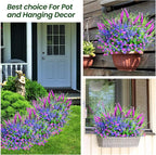 Artificial Plants Outdoor, 20PCS Artificial Flowers, UV Resistant Fake Flowers, Faux Flowers for Outdoor Planters for Front Porch Pot Decor