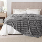 Bedsure GentleSoft Frost Gray Fleece Blanket for Couch - Cozy Soft Blankets for Women, Cute Small Throws for Girls, 90x90 Inches