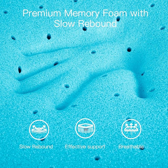 3 Inch Full (54"x75") Memory Foam Mattress Topper, Cooling Gel Infused Mattress Pad, Soft Bed Topper for Pressure Relief Back Pain, Breathable, CertiPUR-US Certified