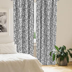 Ambesonne Black and White Window Curtains, Modern Grunge Botany Motif Monochrome Brush Paint Style Strokes, Lightweight Decor 2-Panel Set with Rod Pocket, Pair of - 28" x 95", White and Black